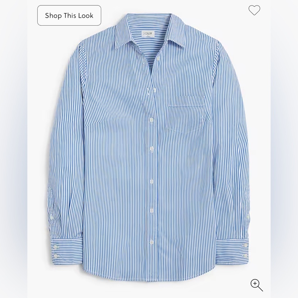 J. Crew Navy and White Striped Shirt